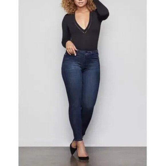 Good American Womens 10/30 Good Waist Crop Jeans Blue High Rise Dark Wash Denim - Picture 1 of 16